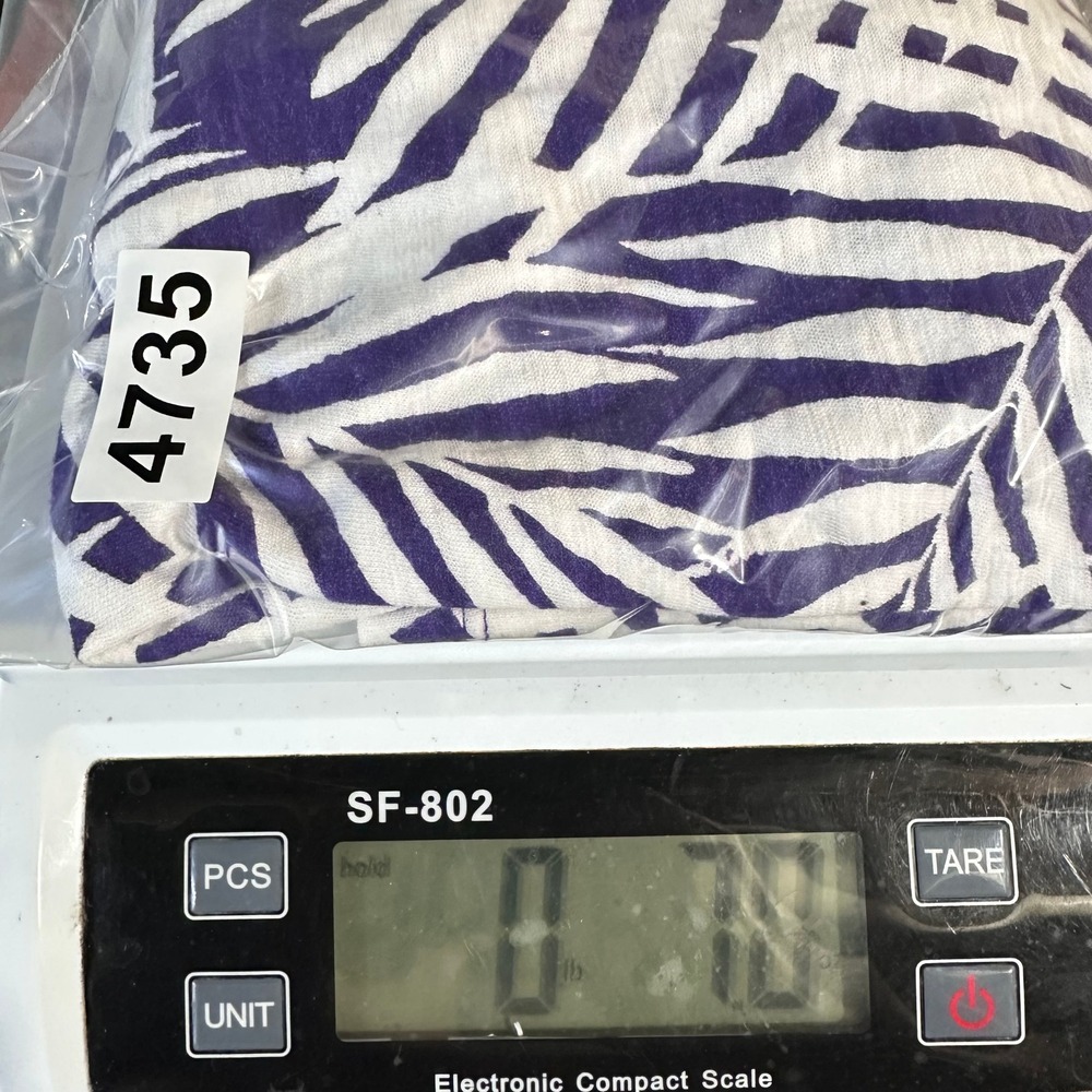 Catherines Womens 2X Purple White‎ Palm Leaf Print Cotton Scoop Neck T-Shirt Top - Picture 8 of 8